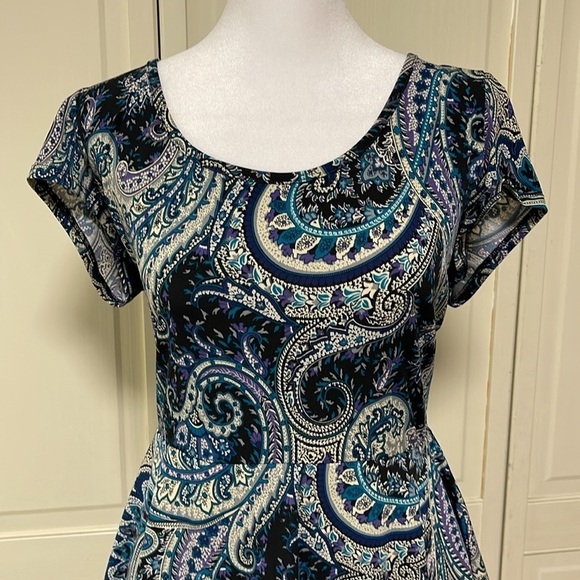 J.B.S ltd Women’s Paisley Peplum Sheath Dress Size 12 - Picture 2 of 9